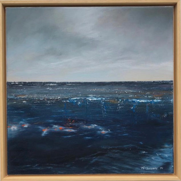 This abstract seascape is created from my imagination, rather then referring to photography, resulting in a more abstract and expressive work of art, leaving the viewer room for his own interpretation. Painted on stretched canvas, using oil paint. This painting is ready to hang in a wooden floating frame, great on any wall and allow you to find peace and calmness.