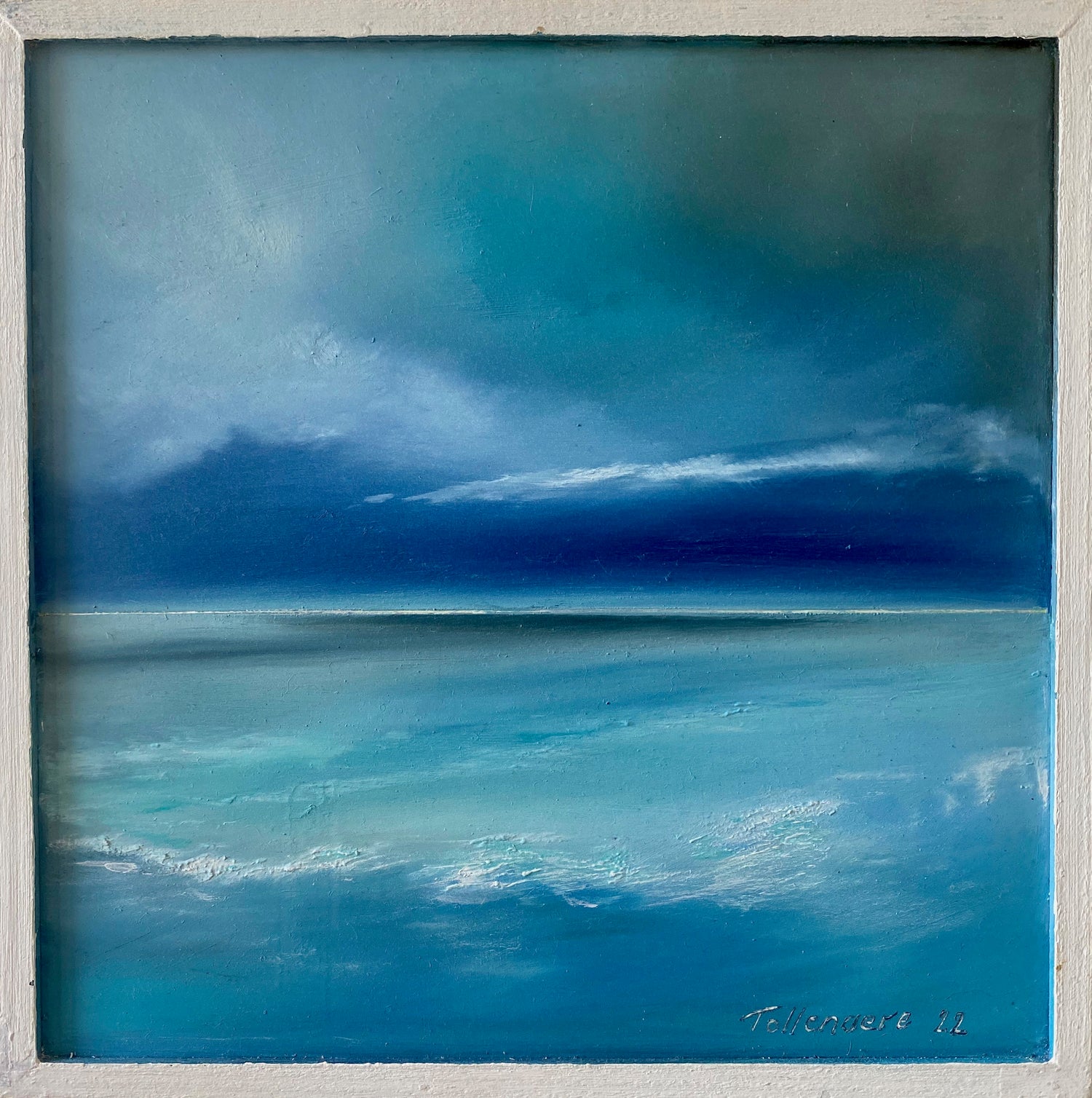 a small artwork can make a big statement and huge impact in any living space. A seascape made in oil on wooden board, ready to hang and shipped worldwide, I look forward to see where you will hang this oil painting with its beautiful blues.